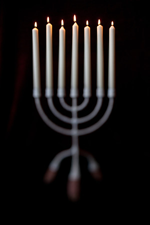 candelabra with lit candles-3