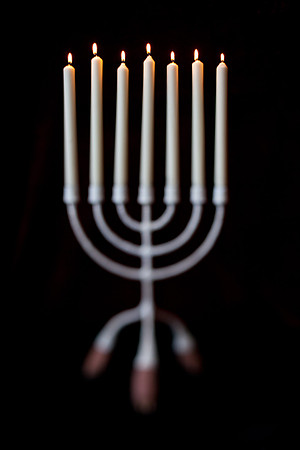 candelabra with lit candles-4