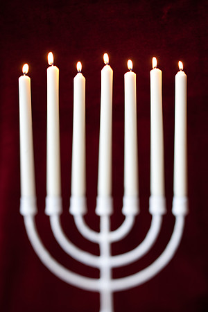 candelabra with lit candles-7