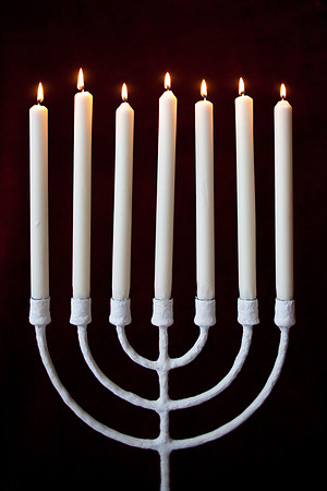candelabra with lit candles-8