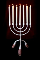 candelabra with lit candles-1