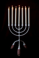 candelabra with lit candles-2