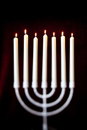 candelabra with lit candles-5