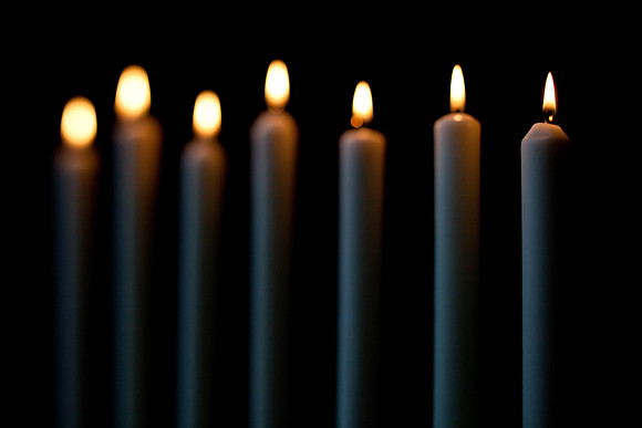 candelabra with lit candles-10