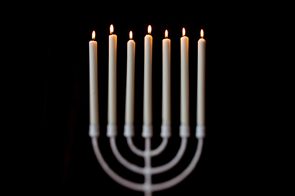 candelabra with lit candles-11