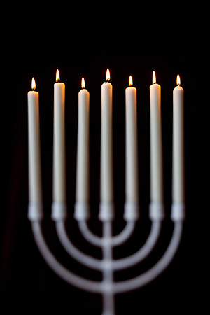 candelabra with lit candles-12