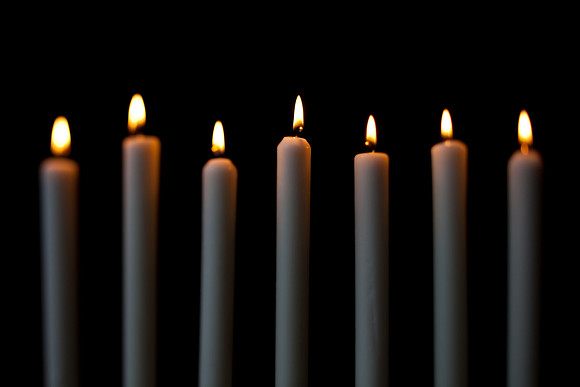 candelabra with lit candles-13