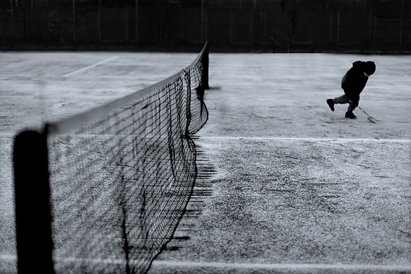 Tennis with a spade