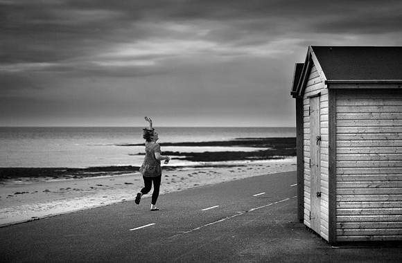 Woman waving
