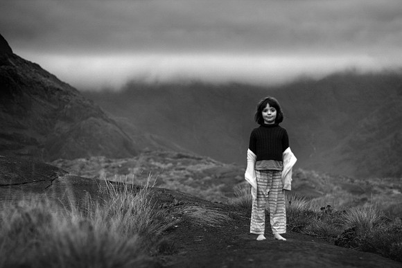 Girl on a mountain