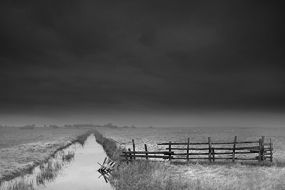Fence in the rain