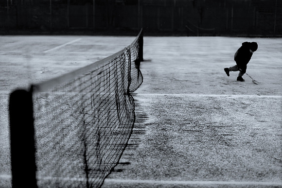 Tennis with a spade